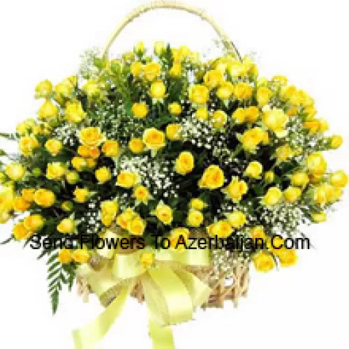 A Beautiful Arrangement Of 101 Yellow Roses With Seasonal Fillers