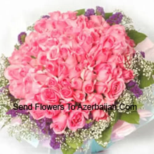 Bunch Of 101 Pink Roses With Fillers