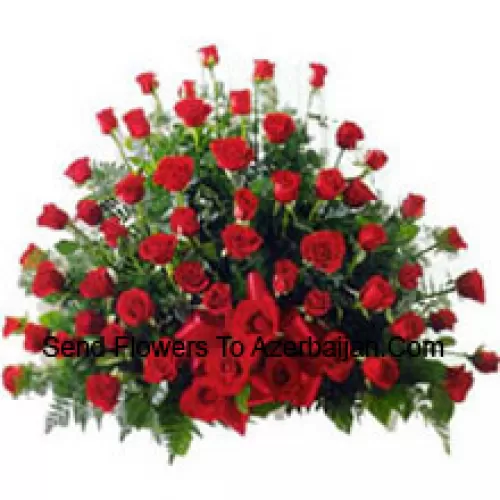 Basket Of 101 Red Colored Roses