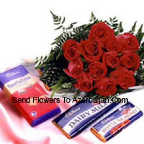 Bunch Of 11 Red Roses With Assorted Chocolates